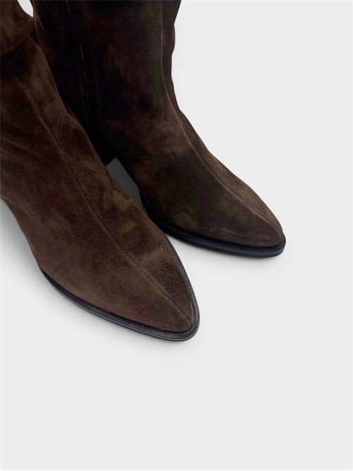 Texano velour testa di moro con tacco IL LACCIO | LUNA35VELOURT.MORO
